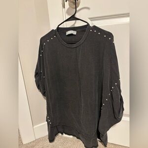 Black Top with Studded Details Women’s size small